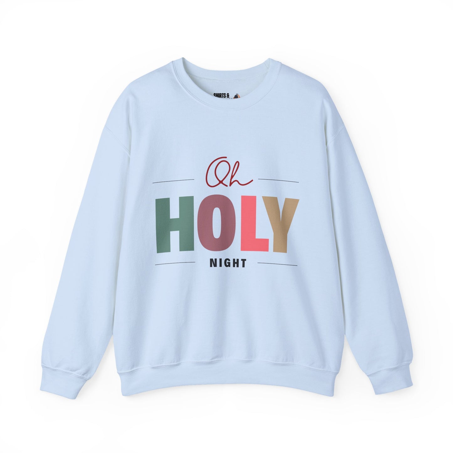 Oh Holy Night Crewneck Sweatshirt — Pastel Christmas Holiday Sweatshirt