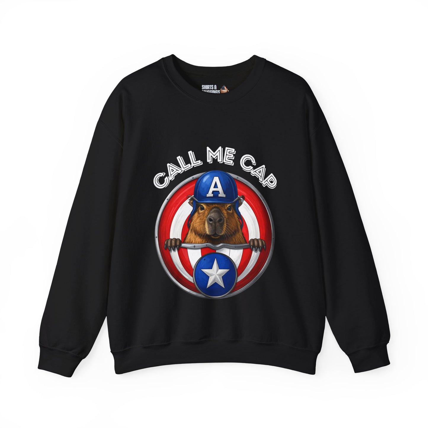 Call Me Cap Sweatshirt — Cute Capybara Captain Crewneck