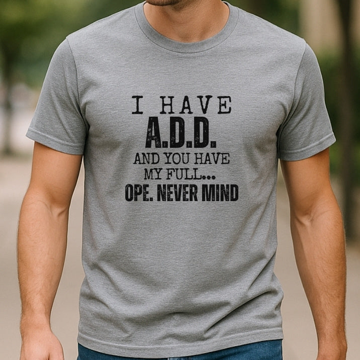 ADD Full Attention, Unisex Cotton Crew Shirt