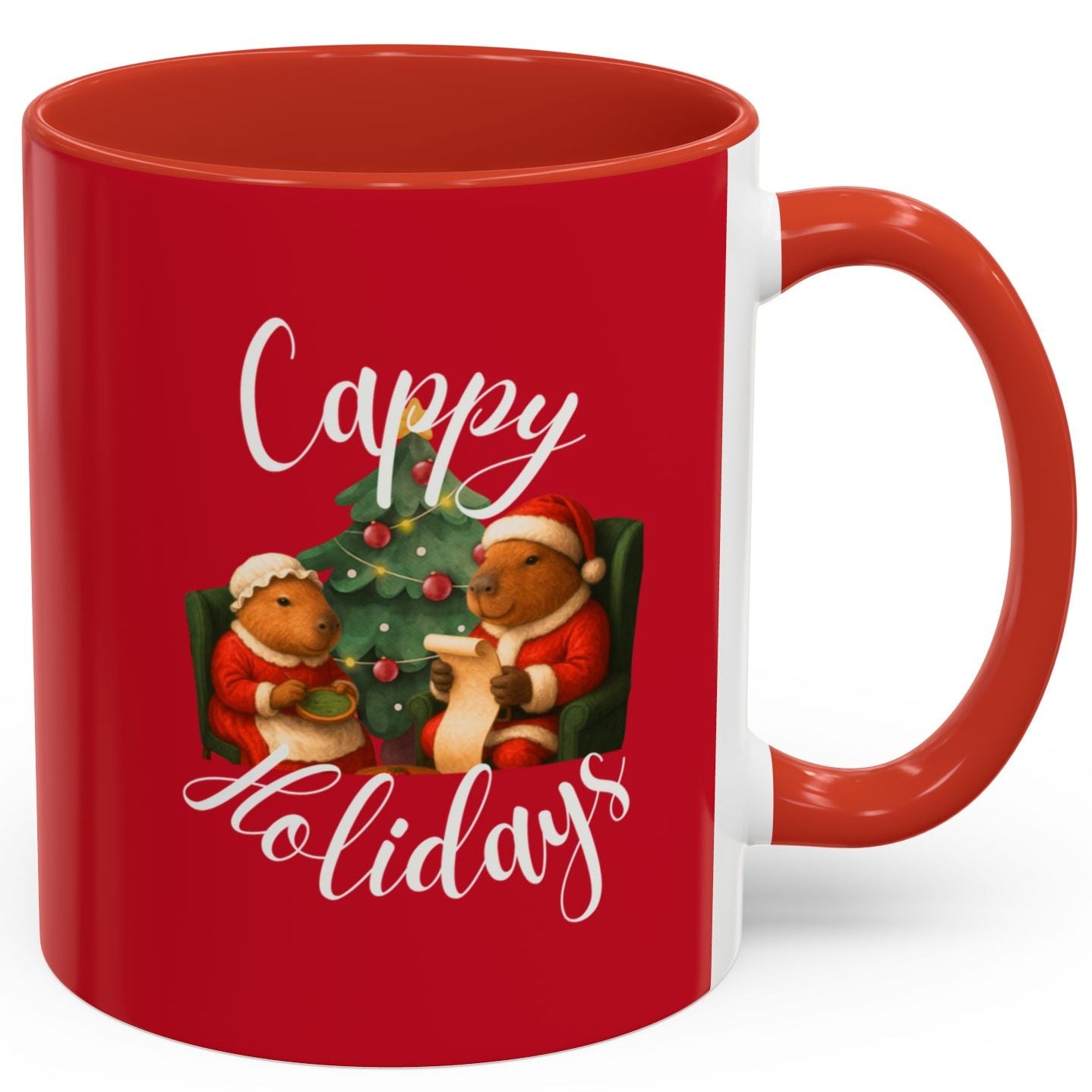 Capybara red coffee mug